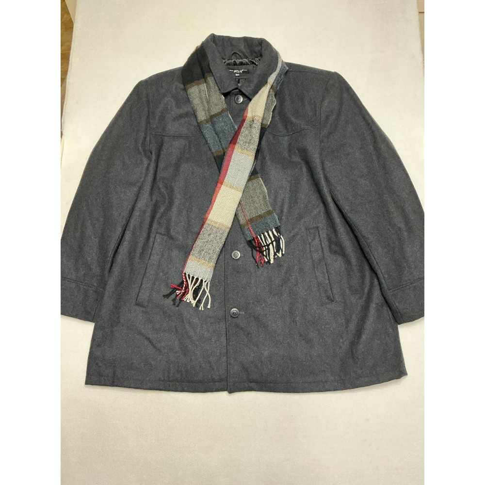 Black Rivet Mens 3XLT Charcoal Gray Wool Blend Car Coat Quilted Lined Jacket